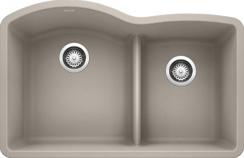 Ruvati maakt roestvrijstalen laag-verdeelde spoelbakken met een verdeler die ongeveer 10 centimeter lager
