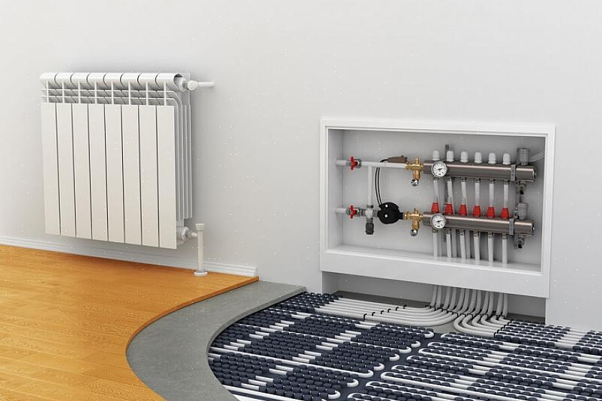 De meeste stralingssystemen voor het hele huis verspreiden warmte via warm water dat wordt verwarmd