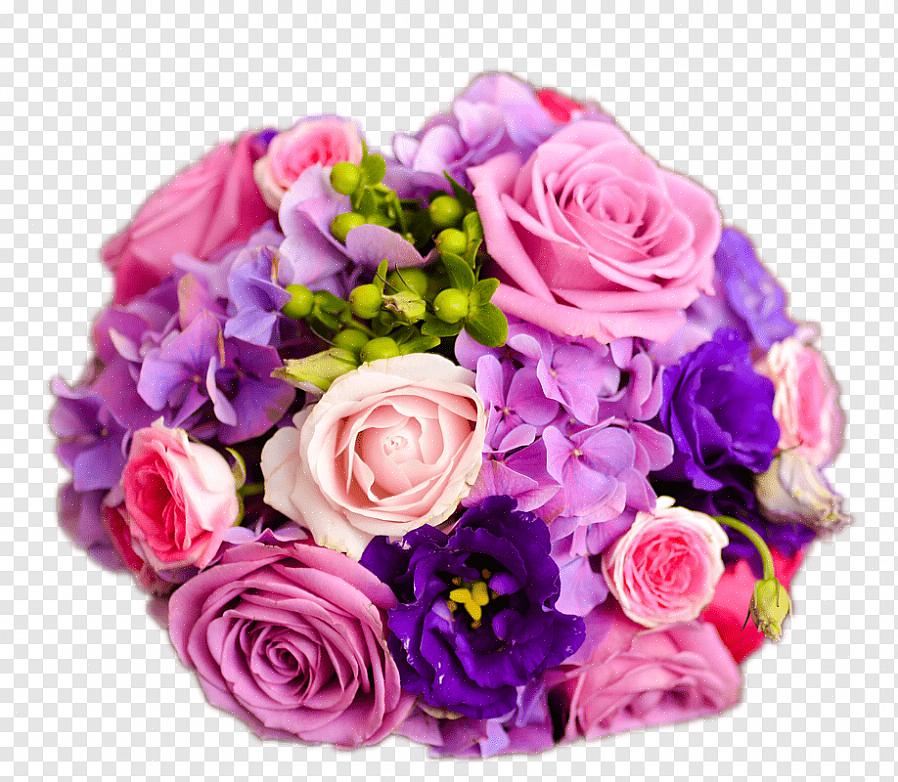 Paars ageratum bruidsboeket