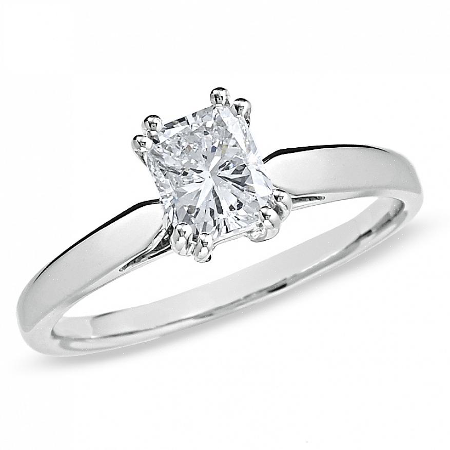 14k witgouden verlovingsring met marquise solitaire bezel
