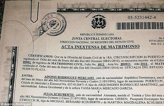 De huwelijksakte uit de Dominicaanse Republiek is legaal