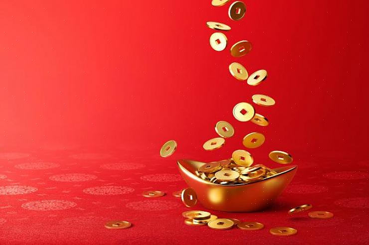 Chinese munten die worden gebruikt als feng shui-geldkuren