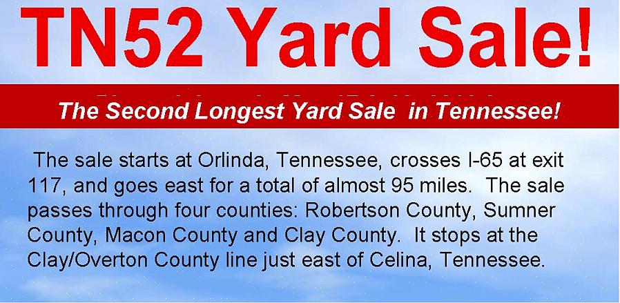 Als het je eerste keer is dat je de TN52 Yard Sale-route rijdt