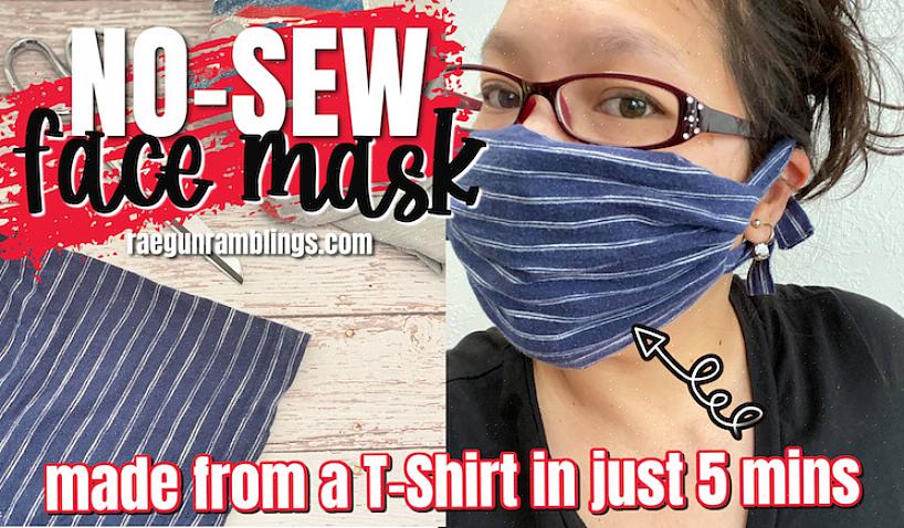 Neem een van de randen van de t-shirtstof die buiten de elastiekjes uitsteekt