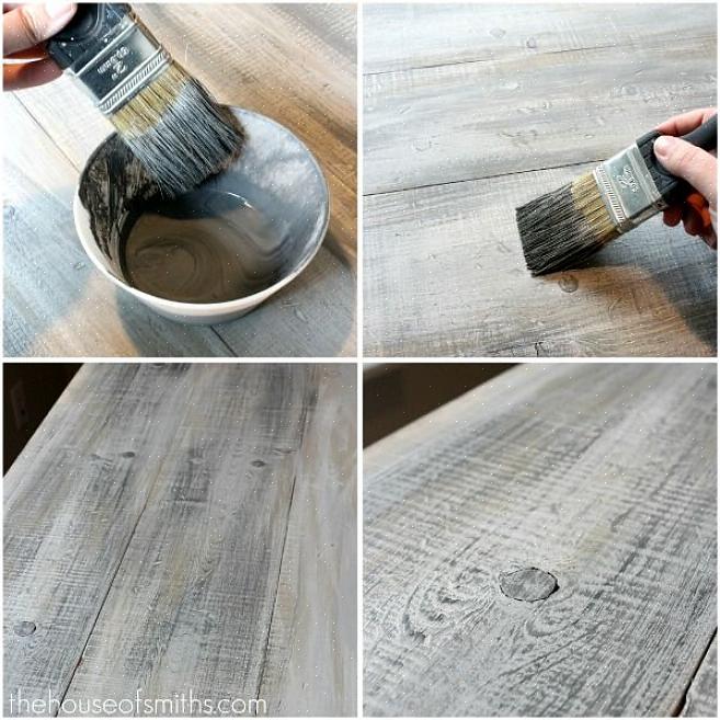 De truc om het uiterlijk van verweerde verf op nieuw hout te krijgen