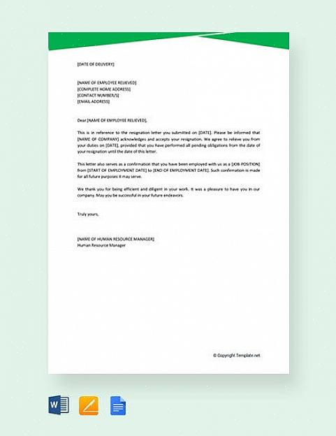Bied hem dan een voorbeeldbrief aan om hem aan te passen